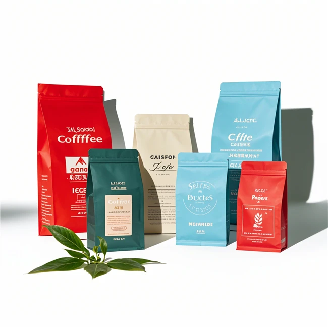 Resealable Matte Coffee Bag Eight Edge-sealing Coffee Bean Packaging Pouches With Easy Tear Zipper Valve