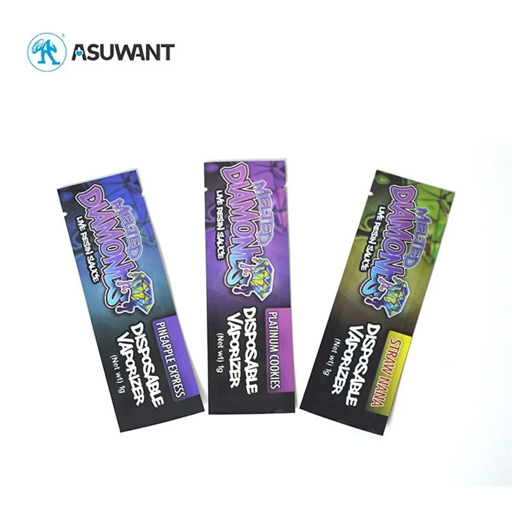 Custom Printed Resealable Mini 1g Smell Proof Zip Lock Lay-flat 3 Side Seal Pouch Pre-roll Wraps Packaging Mylar Bags best